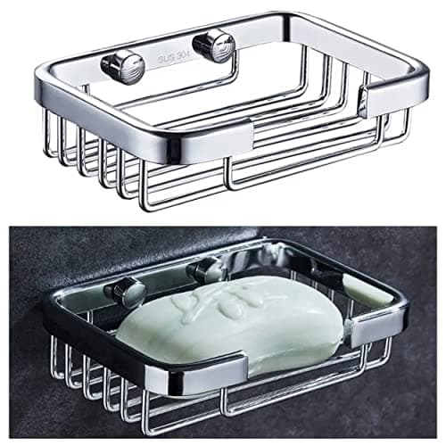 Image of Shower Soap Dish Holder - Stainless Steel Screw Wall Mounted Wire Basket for Soap, by unel