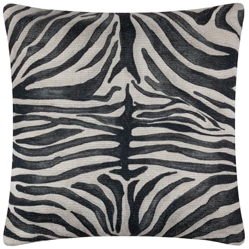 Image of Paoletti Leopardis Zebra Woven Outdoor Cushion Cover - Multicolour - 59x59cm