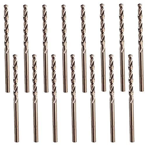 Image of Utoolmart Twist Drill Bits 3.5mm Dia Split Point Tip High Speed Steel Cobalt Straight Shank Drilling Hole Tool for Steel Wood Plastic Metal Copper Aluminum Alloy Champagne Color 15pcs