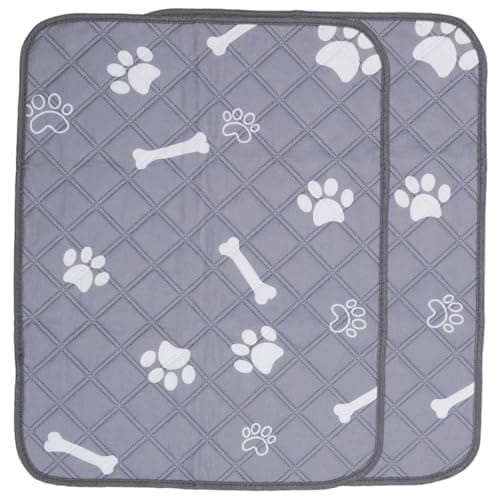Image of Milisten 2pcs Reusable Dog Pee Pads Washable Puppy Training Mat Bone Pattern s 60x45cm Indoor Dog Urine Mat for Small