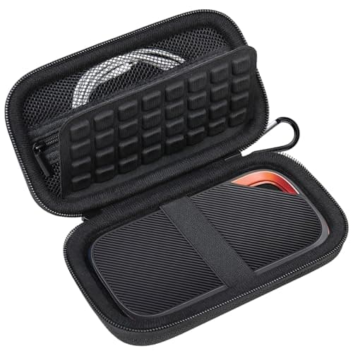 Image of Lacdo Hard Carrying Case for SanDisk Extreme Pro with USB4 Portable SSD 2TB 4TB USB-C External Solid State Drive EVA Shockproof Water Repellent Protective Storage Travel Bag, Black