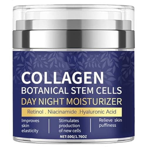 Image of Collagen Face Moisturizer with Airless Pump - Collagen Botanical Stem Cells Cream for Skin with Retinol, Niacinamide, Hyaluronic Acid - Anti-Aging Day & Night Cream, 1.8 OZ