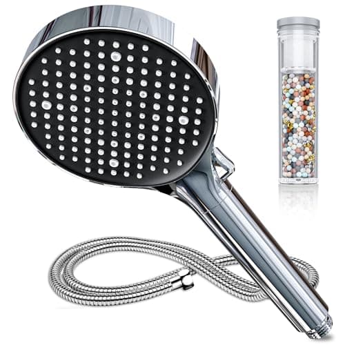 Image of Magichome Hard Water Filter Shower Head and Hose 1.5m, 6 Modes High Pressure Filter Shower Head for Residual Chlorine Removal, Ideal for Dry Skin & Hair Care
