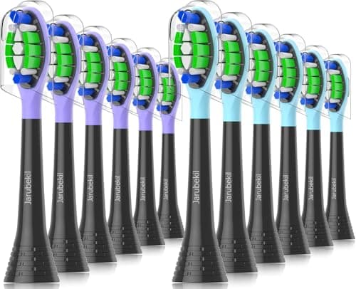 Image of Jarubekil Toothbrush Heads Compatible with Philips Sonicare Electric Toothbrush, Brush Head for Phillips Sonicare 4300 9000 3100 5300 1100 (12 Pack Black)