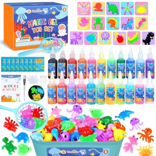 Image of Dreamon Aqua Fairy Water Gel Kit with 22 Colors, 16 Molds Water Gel Toy Kit, DIY Aqua Fairy Gel Toys, Art Crafts Gifts for Kids Age 3+