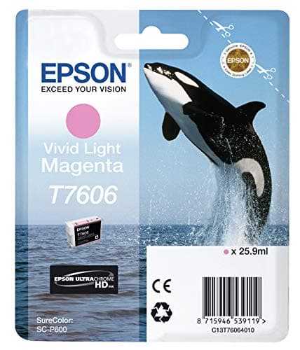 Image of Epson C13T76064010 T7606 Vivid Ink Cartridge, Light Magenta, Genuine
