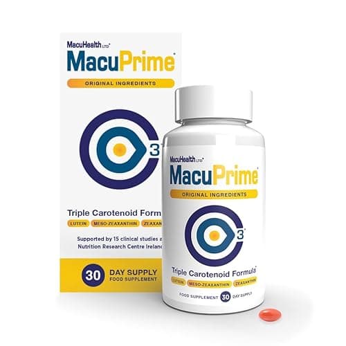 Image of MacuPrime Eye Health Supplements – Triple Carotenoid Formula Food Supplement to Support Normal Vision – Lutein, Meso-Zeaxanthin & Zeaxanthin, 90 Capsules – 3 Months Supply