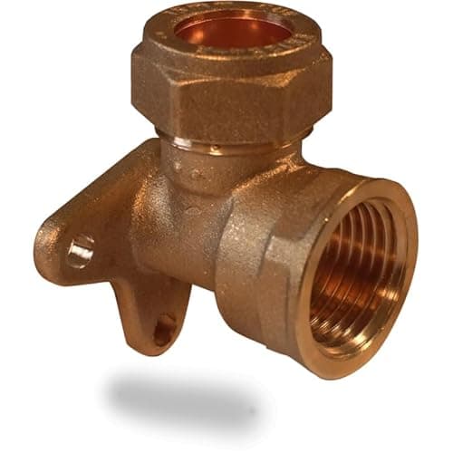 Image of NPH Compression Wall Plate Elbow, 15 mm X 1/2" - Brass