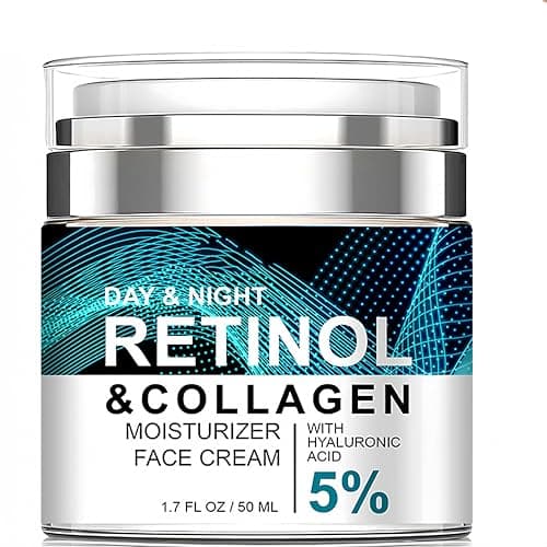 Image of Advanced Retinol Collagen Face Cream with 5% Hyaluronic Acid – Anti-Aging & Anti-Wrinkle Formula to Reduce Fine Lines, Lift & Firm Skin. 24-Hour Hydration for a Youthful Glow. Suitable for Most Skin