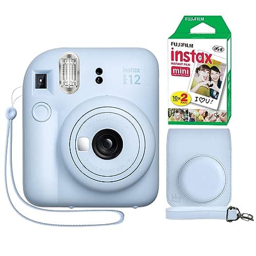 Image of Fujifilm Instax Mini 12 Instant Camera Pastel Blue + Minimate Custom Case + Fuji Instax Film 20 Sheets Twin Pack