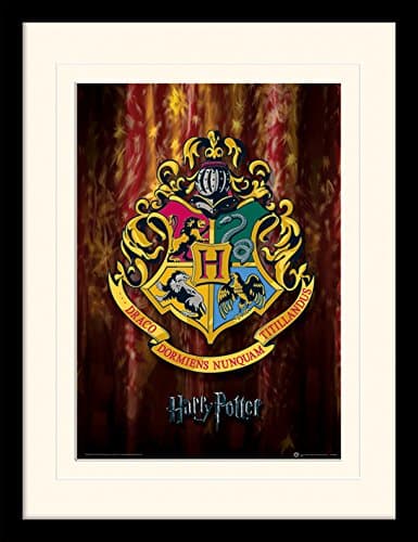 Image of HARRY POTTER Framed Poster of Hogwarts Crest 30cm x 40cm - Official Merchandise