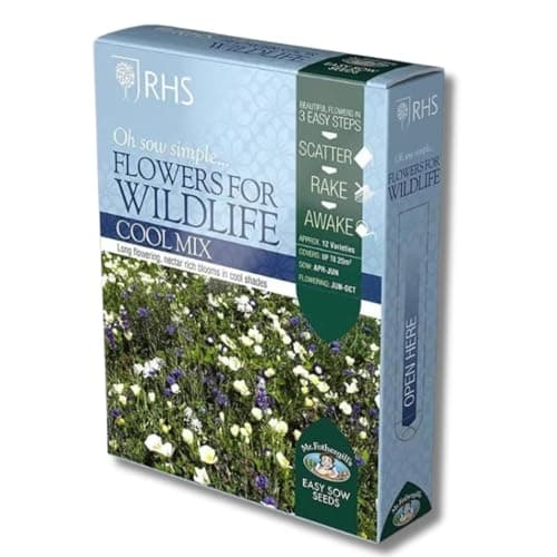 Image of Mr Fothergill’s Seeds RHS Seed Mix Shaker Box, Cool Mix, Flowers for Wildlife, Wild Flowers Seeds, 12 Varieties, Covers 20 sq. Meter, Grows up to 60 cm