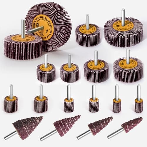 Image of Aongray 18 PCS Abrasive Flap Wheels, 80 Grit Sanding Flap Wheel, 1/4 Inch Shank Sanding Paper Polishing Wheels for Polishing Grinding Remove Rust Deburring