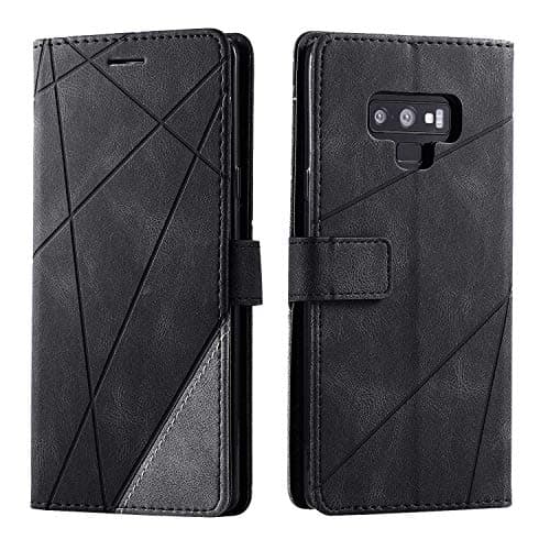 Image of SONWO Case for Galaxy Note 9 Case, Premium Leather Flip Wallet Case Magnetic Closure Card Slots Kickstand Phone Case for Samsung Galaxy Note 9, Black