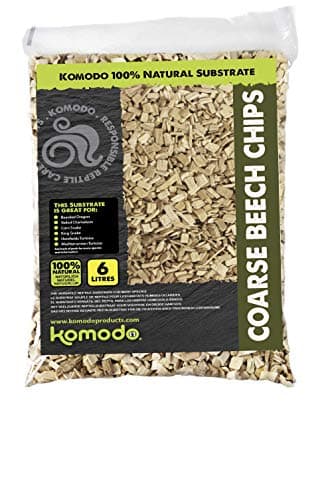 Image of Komodo Coarse Beech Chips Substrate for Reptile Cage Vivarium Habitat Premium Natural Non Toxic Durable Long Lasting Moisture Control Bedding - 6L