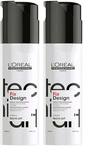 Image of L'Oréal Professionnel Tecni.ART Fix Design Strong Hold Hair Spray, Natural Looking Shiny Finish, No Residue, 200ml (Pack of 2)