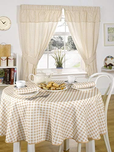 Image of Emma Barclay Molly - Gingham Table Cloth in Beige - 50x70 (127x178cm)