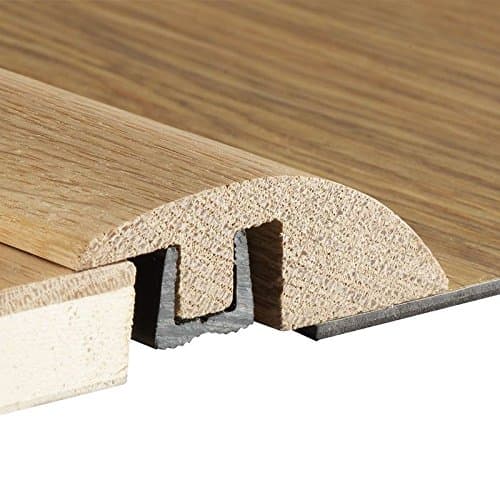 Image of Solid Oak Ramp Reducer Threshold Door Bar Profile, for 14mm to 18mm Flooring (Lacquered 0.9m)