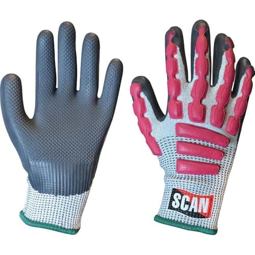 Image of Scan SCAGLOAIM Anti-Impact Latex Cut 5 Gloves - Size 8 (Medium)