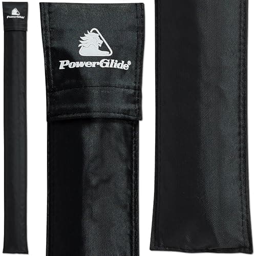 Image of POWERGLIDE Snooker Pool or Billiard Protective Soft Cue Sleeve | Ultra Slim | Lightweight | Black | Hook & Loop Closure | Protects and Holds Full Size 2-Piece Cue
