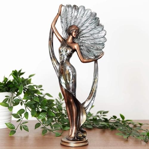 Image of Juliana Lady Figurine in Bronze and Silver - Silhouette Collection - 37cm Tall