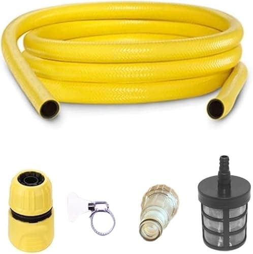 Image of YUET 5M Suction Hose Pine with Quick Coupling & Filter for Pressure Washer Karcher K2 K3 K4 K5 K6 K7 Kärcher Series & Bosch AQT Series High Pressure Car Washing