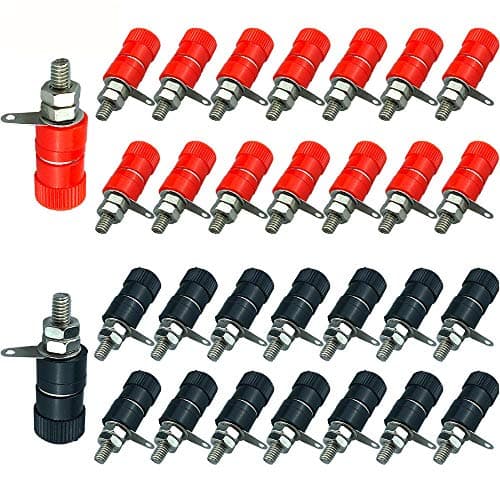 Image of QitinDasen 30Pcs Premium Binding Post Terminal, for 4mm Banana Plug Connector (Red & Black)