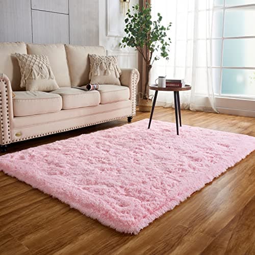 Image of Achiiso Small Fluffy Rugs,Washable Long Plush Rugs,Pink Thick Rug Suitable for Bedroom Kidsroom,Living Room,Dorm Room (Pink,60x120 cm)