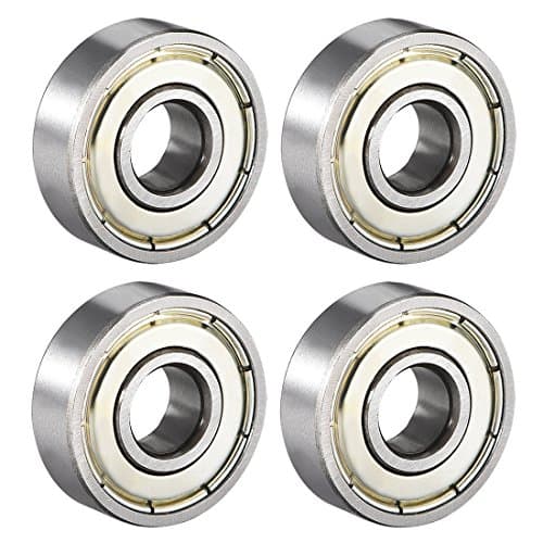 Image of sourcing map 608ZZ Deep Groove Ball Bearing Double Shield 8mm x 22mm x 7mm High Carbon Steel Z1 Bearings 4pcs
