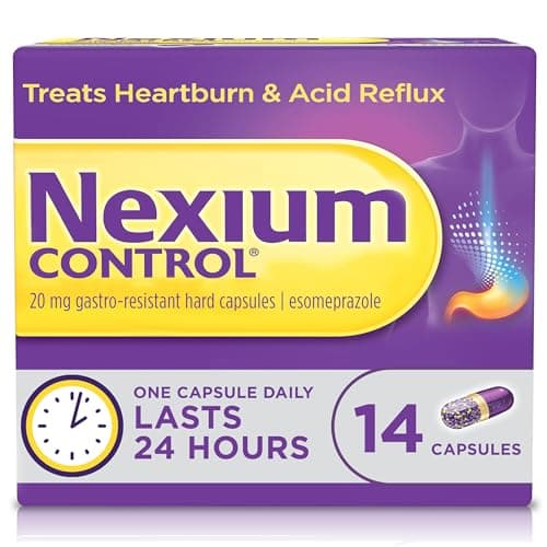 Image of Nexium Control Heartburn & Indigestion Capsules for Acid Reflux Relief, Gastro-Resistant Esomeprazole capsules, 20mg, 14 Count