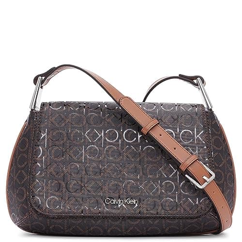Image of Calvin Klein Women's Charlie Flap Crossbody, Brown/Khaki/Caramel, One Size