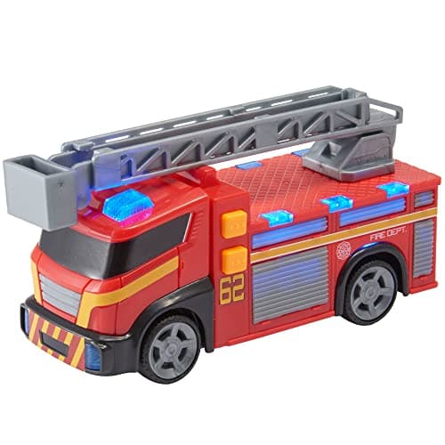 Image of Teamsterz Mighty Machines Small Fire Engine | Fire Truck Toy With Realistic Lights & Sounds | Firefighter Emergency Rescue Truck Toys | Extendable Fire Ladder | Educational Toys | For Ages 3+