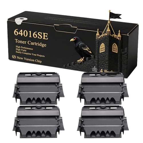 Image of 64016SE Toner Cartridge Compatible for Lexmark T640 T640dn T640dtn T640n T642 T642dn T642dtn T642n T642tn T644 T644dn T644dtn T644n Printers (4 Pack Black)