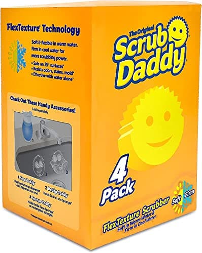 Image of Scrub Daddy Original - Washing Up Sponges Multipack, Dish Sponge for Cleaning Kitchen & Bathroom, Texture Changing Scratch-Free Cleaning Sponge, Odour Resistant, Dishwasher Safe - Pack of 4