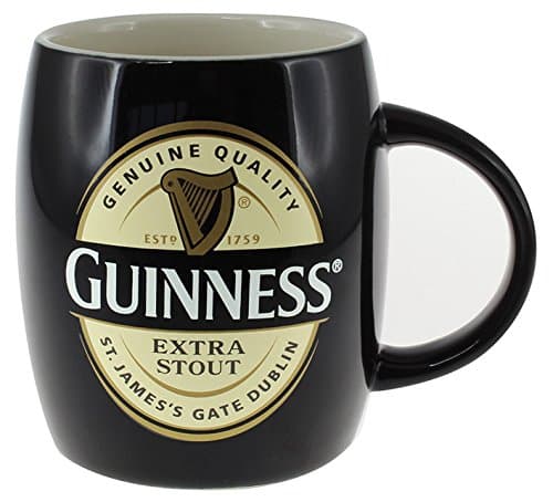 Image of Ceramic Guinness Barrel Mug With Extra Stout Label, Black Colour