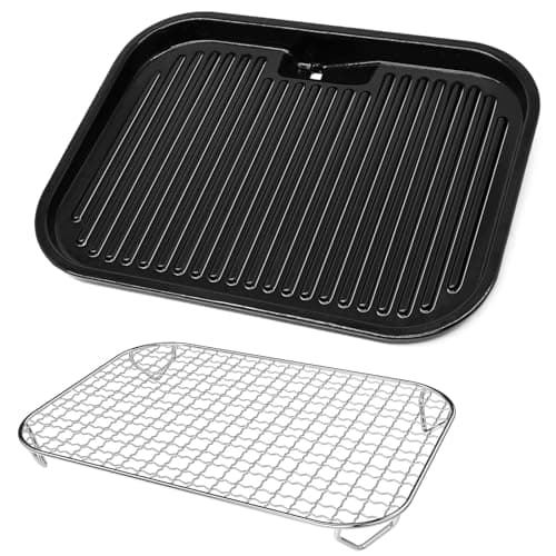 Image of WELL GRILL Non-Stick Griddle Plate and Grill Rack for Ninja Woodfire OG700 Series, Grill Plate Stainless Steel Roasting Rack Accessories for Ninja Outdoor OG701UK OG751UKAMZ