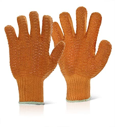 Image of Click - CRISS CROSS GLOVES - Orange - PACK OF 10 Work Gardening