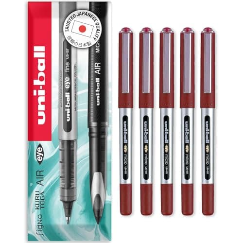 Image of uni-ball Eye Micro UB-150E Gel Ink Pen - 0.5 mm - In Envelope Gift Packaging (Pack of 5, Red)