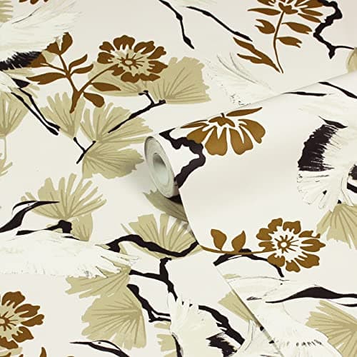 Image of furn. Demoiselle Botanical Printed Wallpaper, Natural