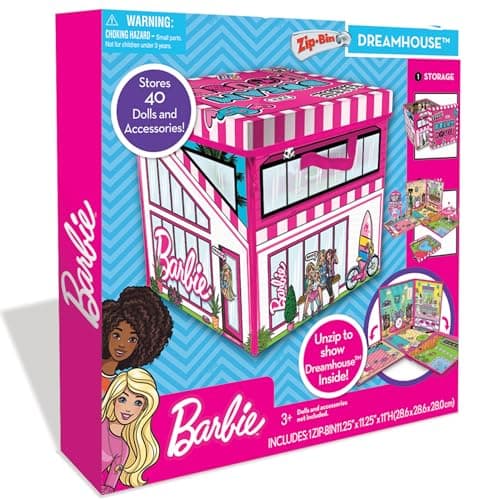 Image of PETERKIN | Barbie Dreamhouse ZipBin: Storage for 40 Dolls and playmat! | Barbie | Dolls & Accessories | Ages 3+