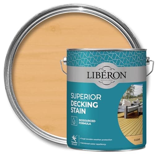 Image of Libéron Superior Decking Stain - Durable Protection Against Extreme Weather - UV & Water-Resistant Finish - Anti-Slip - Biosourced Formula - Clear - 5 litres