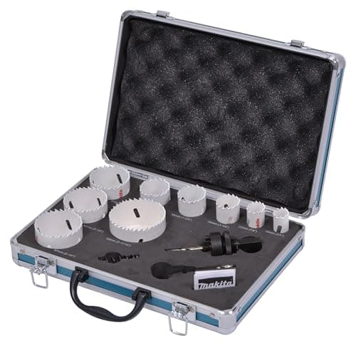 Image of Makita D-47282 12 Piece Electrician Holesaw Kit, Silver, Large
