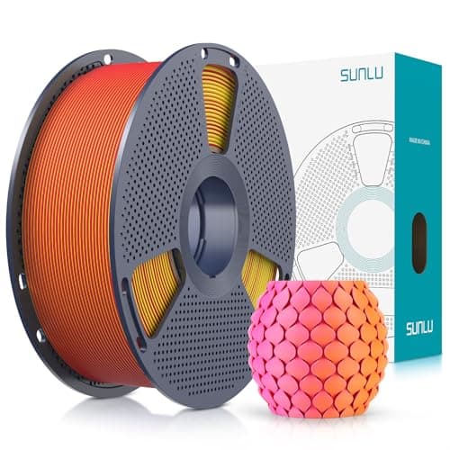 Image of SUNLU Dual Color Matte PLA Filament 1.75mm, Matte 3D Printer Filament with 2 Color Gradient, Dimensional Accuracy +/- 0.02mm, 1kg Spool (Yellow, Red)
