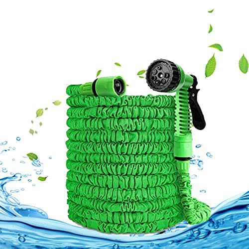 Image of Stretchable Hose Pipe Extra Long 150ft 45m with Sprayer Gun 7-Function Nozzle 3 Times Expandable Garden Hosepipe Easy Storage Compact Light Weight Magic Water Pipe for 1/2" 3/4" External Tap