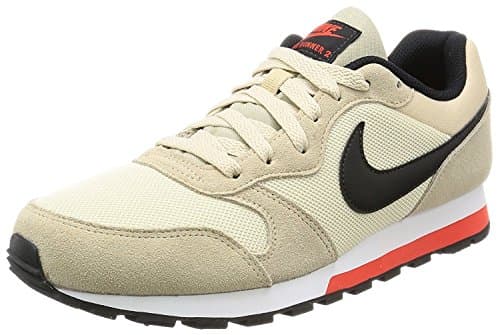 Image of NIKE Men's Md Runner 2 Running Shoes, Multicoloured Linen Black Oatmeal Max Orange, 7.5 UK