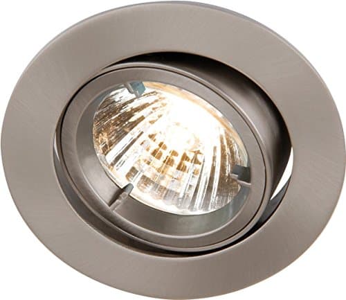 Image of Knightsbridge IP20 230V/12V GU10/MR16 Brushed Chrome Recessed Tilt Twist & Lock Downlight, Aluminium