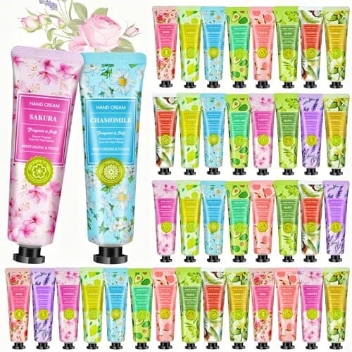 Image of Hand Cream Set 40 Pcs, Mini Hand Cream For Dry Cracked Hands, Travel Size Hand Lotion, Gift Sets For Women, Birthday, Mother'S Day, Christmas, Gifts For Valentine,Colleague, Teacher