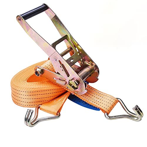 Image of Manduka RX1050 Tie Down Ratchet Straps with J-Hook 32FT נ1.7inch 2000kg Lashing Capacity 4000kg Breaking Strain, Lashing Strap for Lawn Equipment, Moving Appliances, Motorcycle,Orange