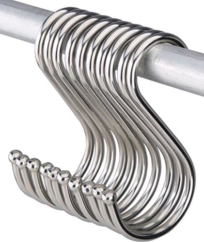 Image of Yesmin 10pcs in Pack S Shaped Hooks Hanging Hooks Hangers for Bathroom, Bedroom, Office and Kitchen (Small)