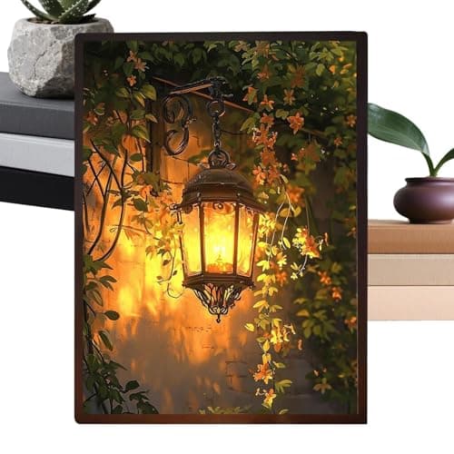 Image of Lighted Painting | 3 Color LED Wall Art Painting - Three-Level Dimmable Wall Decor for Bedroom Kitchen Home Birthday Party Wedding Housewarming